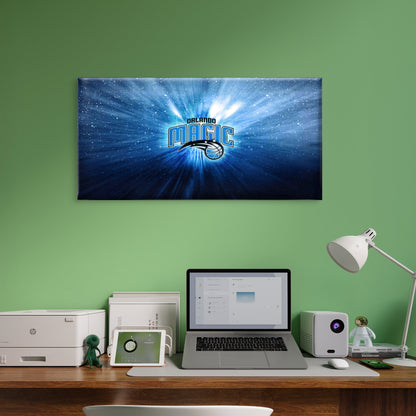 Cosmic Blue Basketball Wall Art Canvas Office Home Room Framed 120x60cm