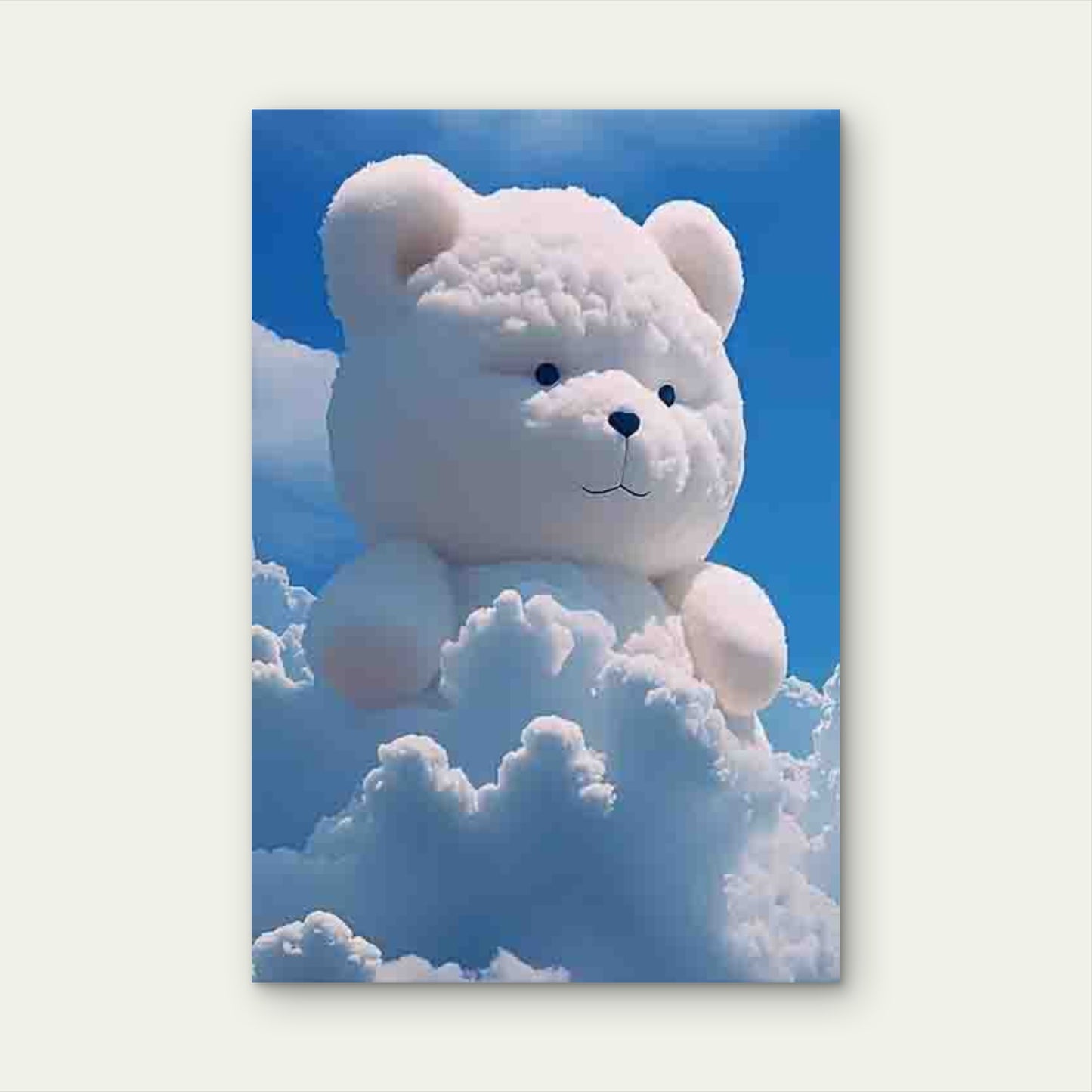Whimsical Bear in Clouds 60x90cm Metal Print Ready to Hang