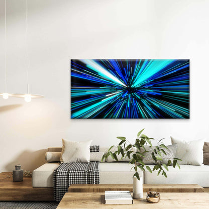Abstract With Straight Lines Wall Art Canvas Office Home Room Framed 120x60cm - Bella Home Decor