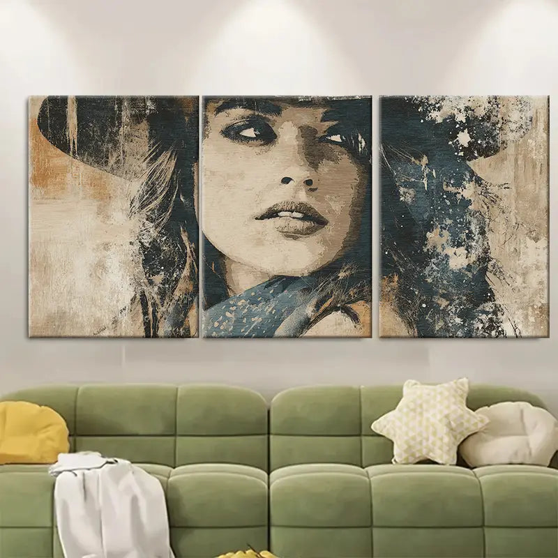 3pcs Cowgirl Abstract Neutral Boho Rustic Wall Art Set Canvas Framed 40x60cm - High Quality Print 100% Australian Made Wall Canvas Ready to Hang - Bella Home Decor