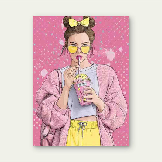 Funky Girly Pastel Colors & Bubble Patterns 60x90cm Metal Print Ready to Hang