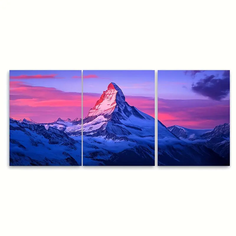 3pcs Brienzer Rothorn Swiss Alps Mountain Wall Art Set Canvas Framed 50x70cm - High Quality Print 100% Australian Made Wall Canvas Ready to Hang - Bella Home Decor
