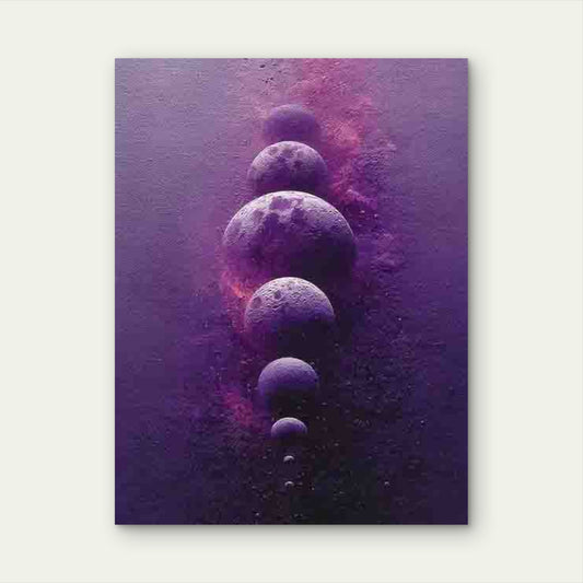 Purple & Pink Moon Phase 60x90cm Metal Print Ready to Hang