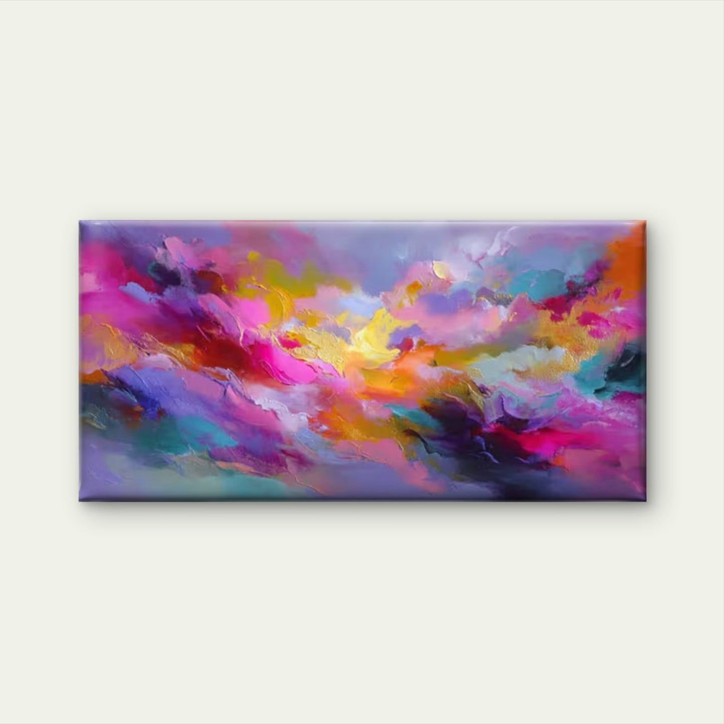 Vibrant Cloud Formations Wall Art Canvas Office Home Room Framed 120x60cm
