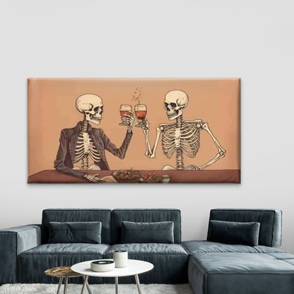 Modern Halloween Funny Skulls Wall Art Canvas Office Home Room Framed 120x60cm