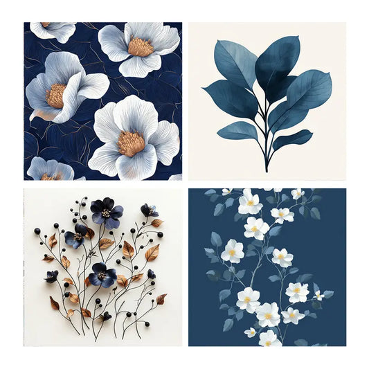 4pcs Floral Wall Art Canvas Framed