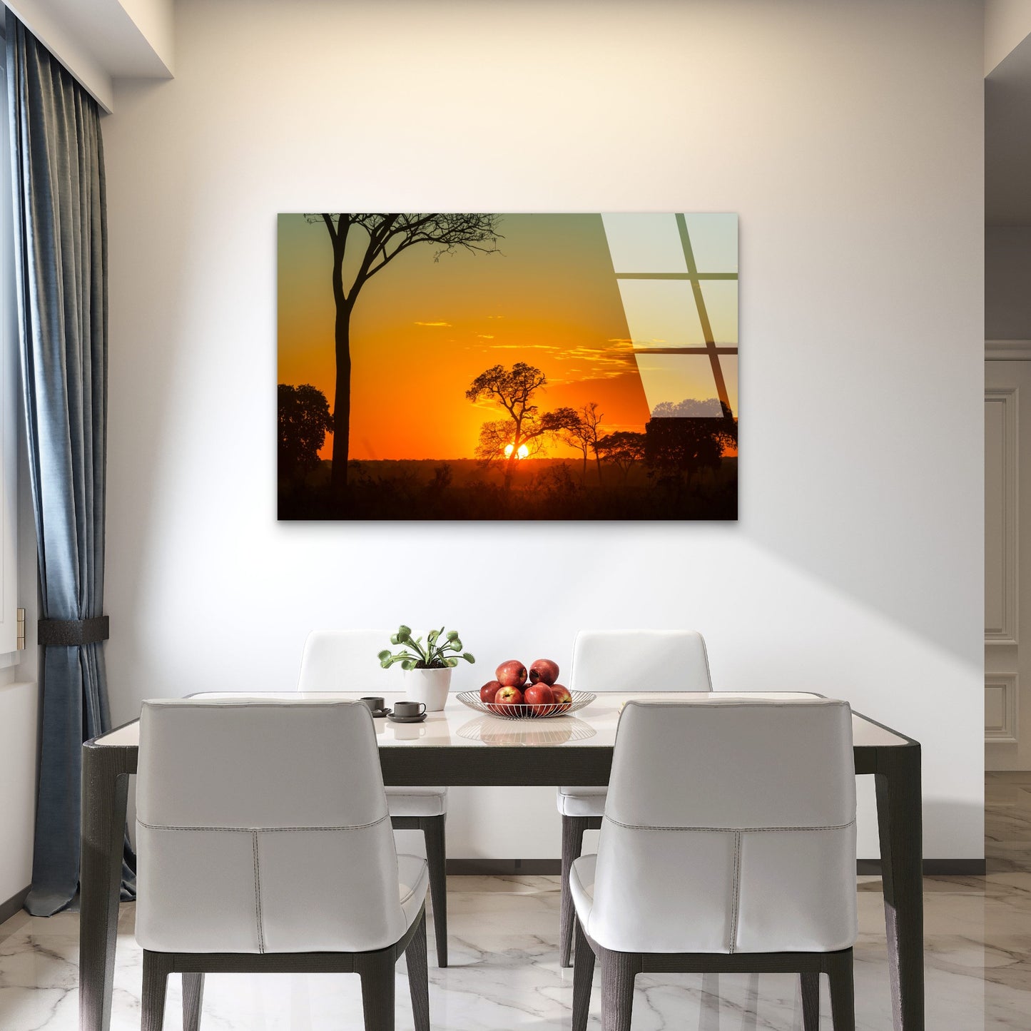 African Savanna Acacia Tree Glass Printing Wall Art Australian Made Quality