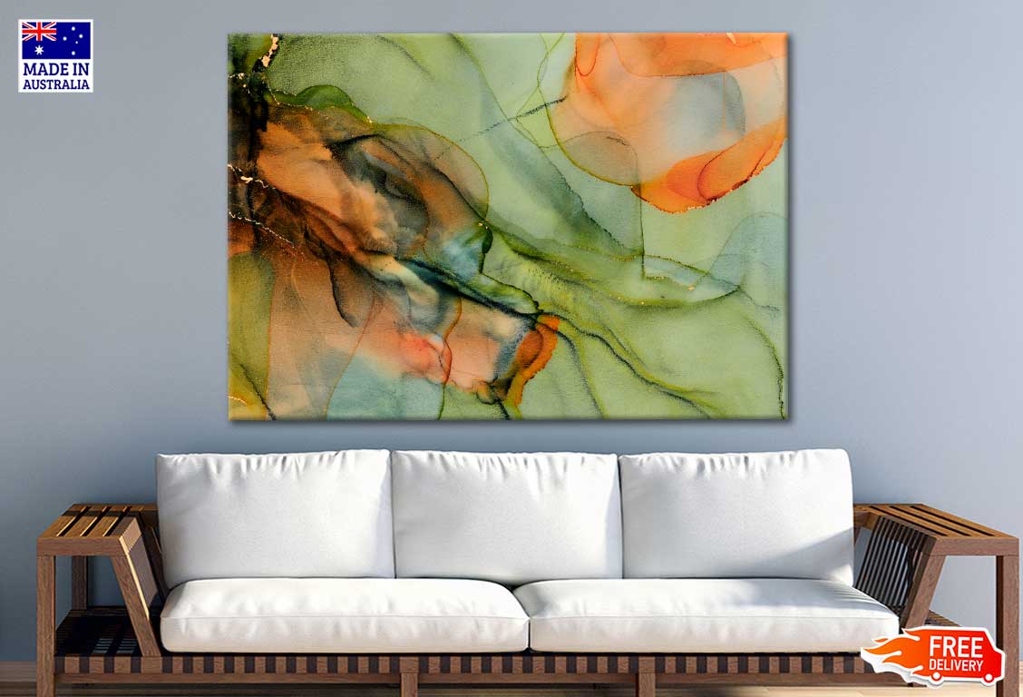 Green Orange Black Abstract Print 100% Australian Made