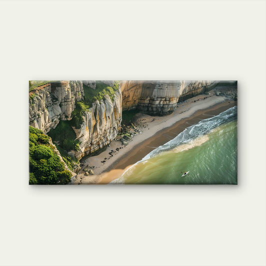 Stony Beach Landscape Wall Art Canvas Office Home Room Framed 120x60cm