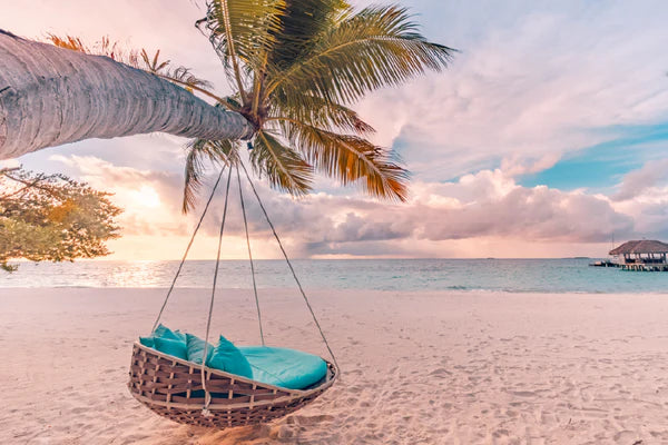 Tropical Beach Sunset with Swing Photograph 90x60cm Print 100% Australian Made