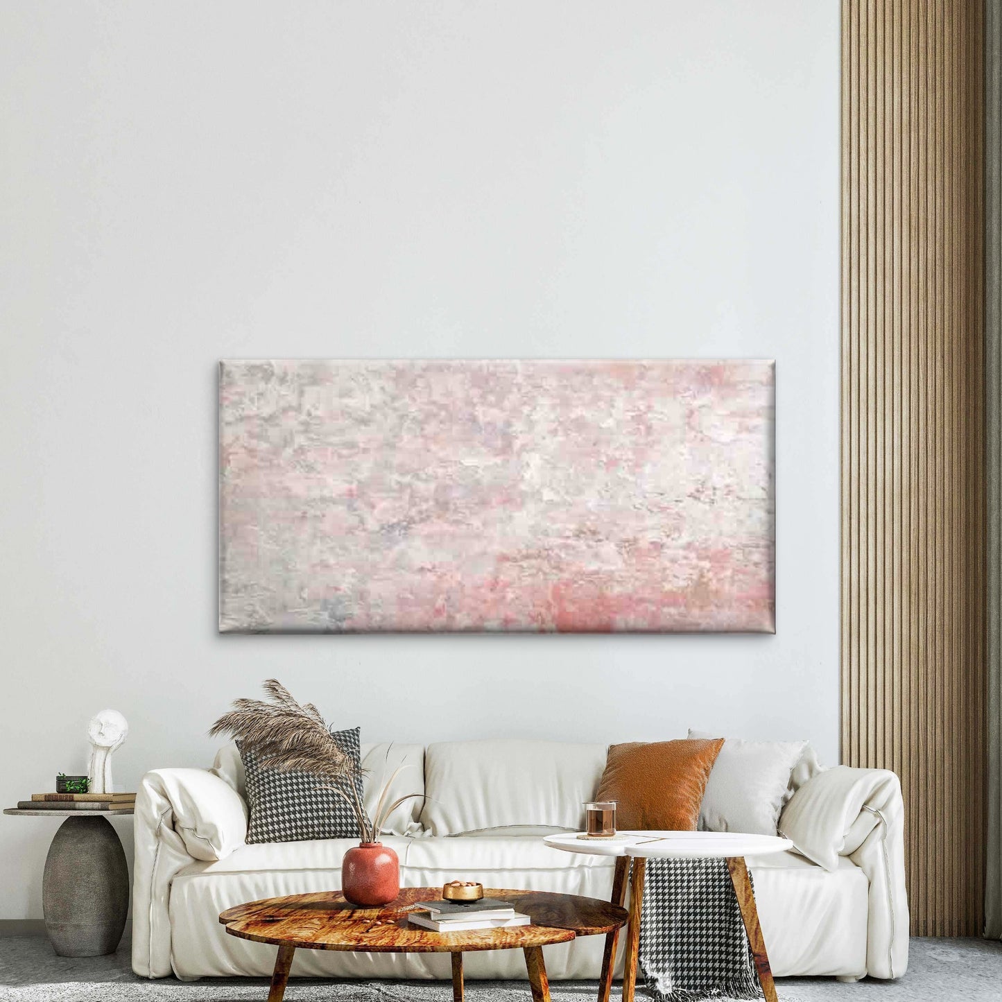 Pastel Abstract Design Wall Art Canvas Office Home Room Framed 120x60cm - Bella Home Decor