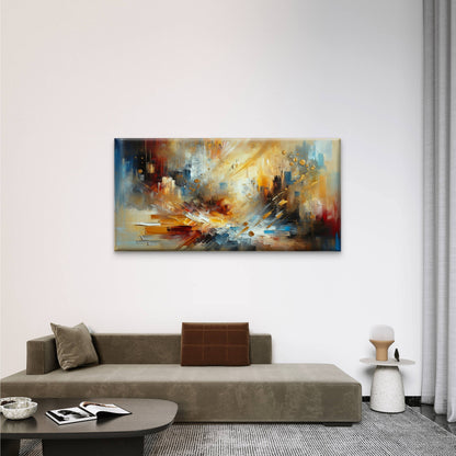 Bold Industrial Geometric Painting Wall Art Canvas Office Home Framed 120x60cm