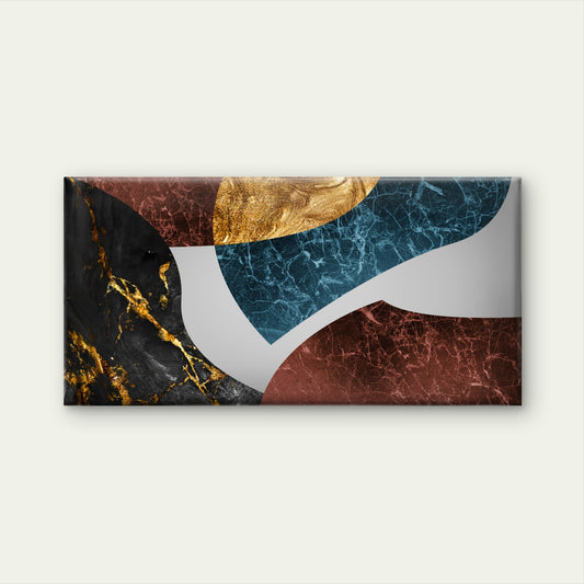 Abstract Marble Gold Foil Wall Art Canvas Office Home Room Framed 120x60cm