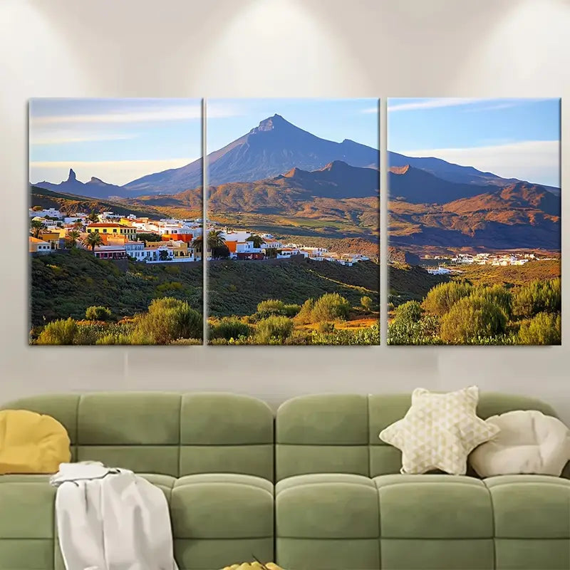 3pcs Canary Islands Spain Seaside Print Wall Art Set Canvas Framed 40x60cm - High Quality Print 100% Australian Made Wall Canvas Ready to Hang - Bella Home Decor
