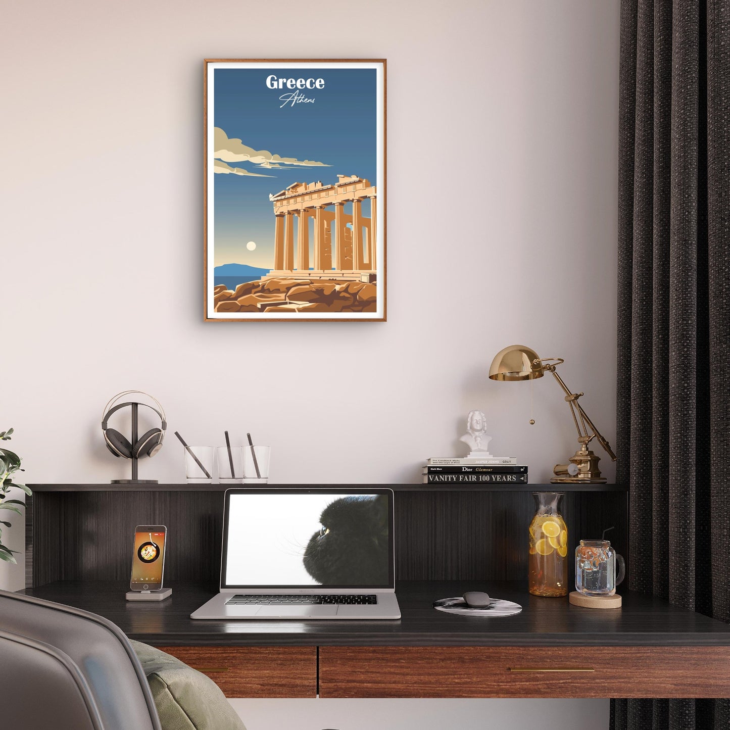 Greece Athens Parthenon Acropolis Temple Travel Poster Print Wall Art