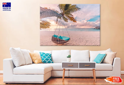 Tropical Beach Sunset with Swing Photograph 90x60cm Print 100% Australian Made