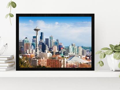 Queen Anne Hill In Washington Glass Framed Wall Art, Ready to Hang Quality Print Without White Border Black