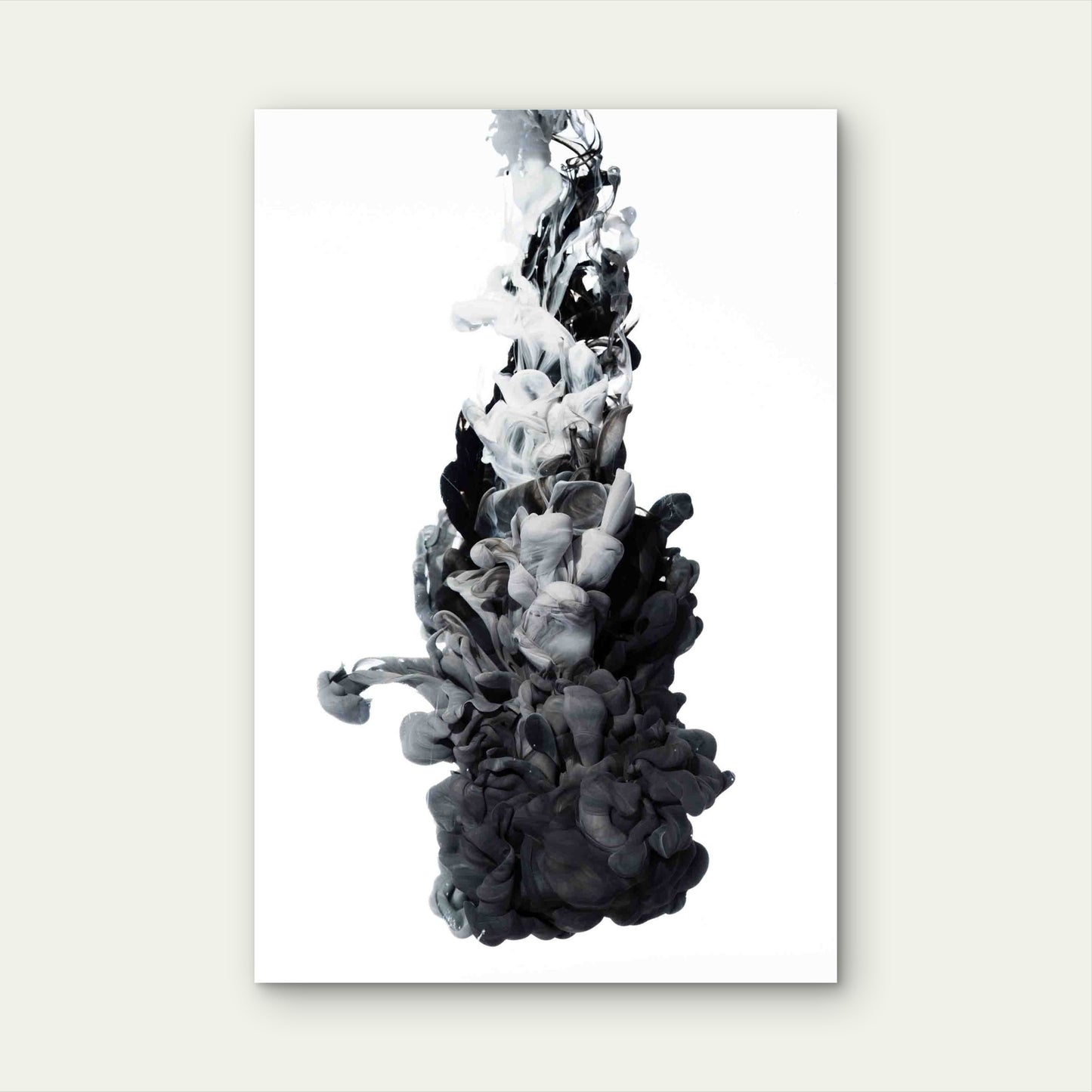 Ink In The Water A Splash Of Black And White Abstract Metal Print Ready to Hang