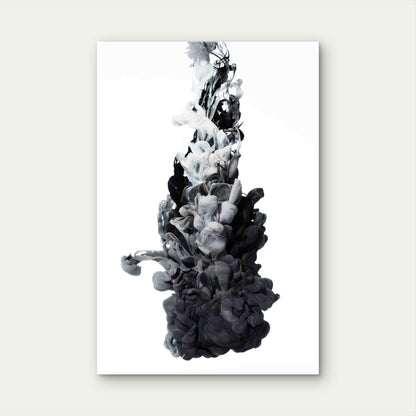 Ink In The Water A Splash Of Black And White Abstract Metal Print Ready to Hang