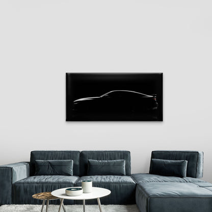 Silhouette Of A BMW Series Gran Coupé Wall Art Canvas Office Home Room Framed 120x60cm