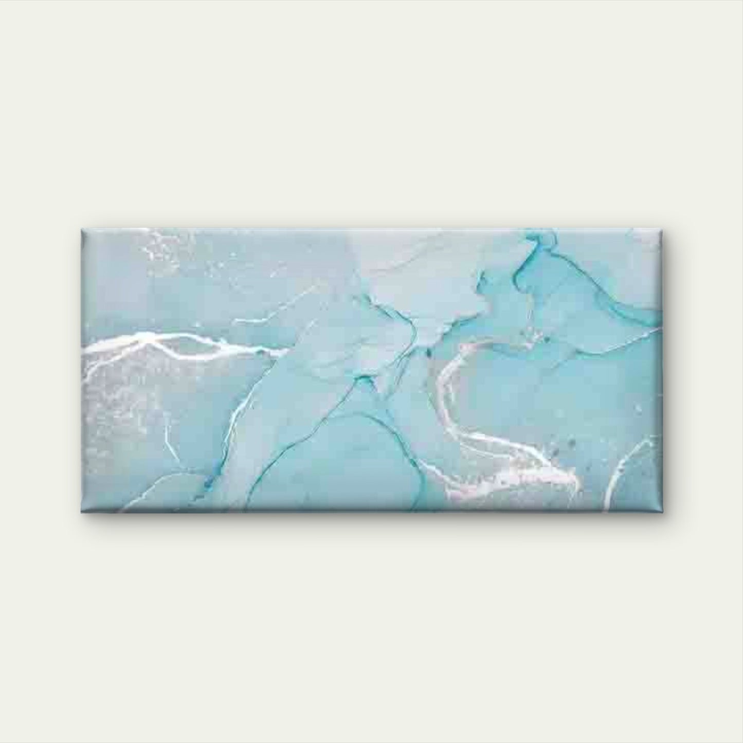 Blue & White Marble Abstract Wall Art Canvas Office Home Room Framed 120x60cm - Bella Home Decor