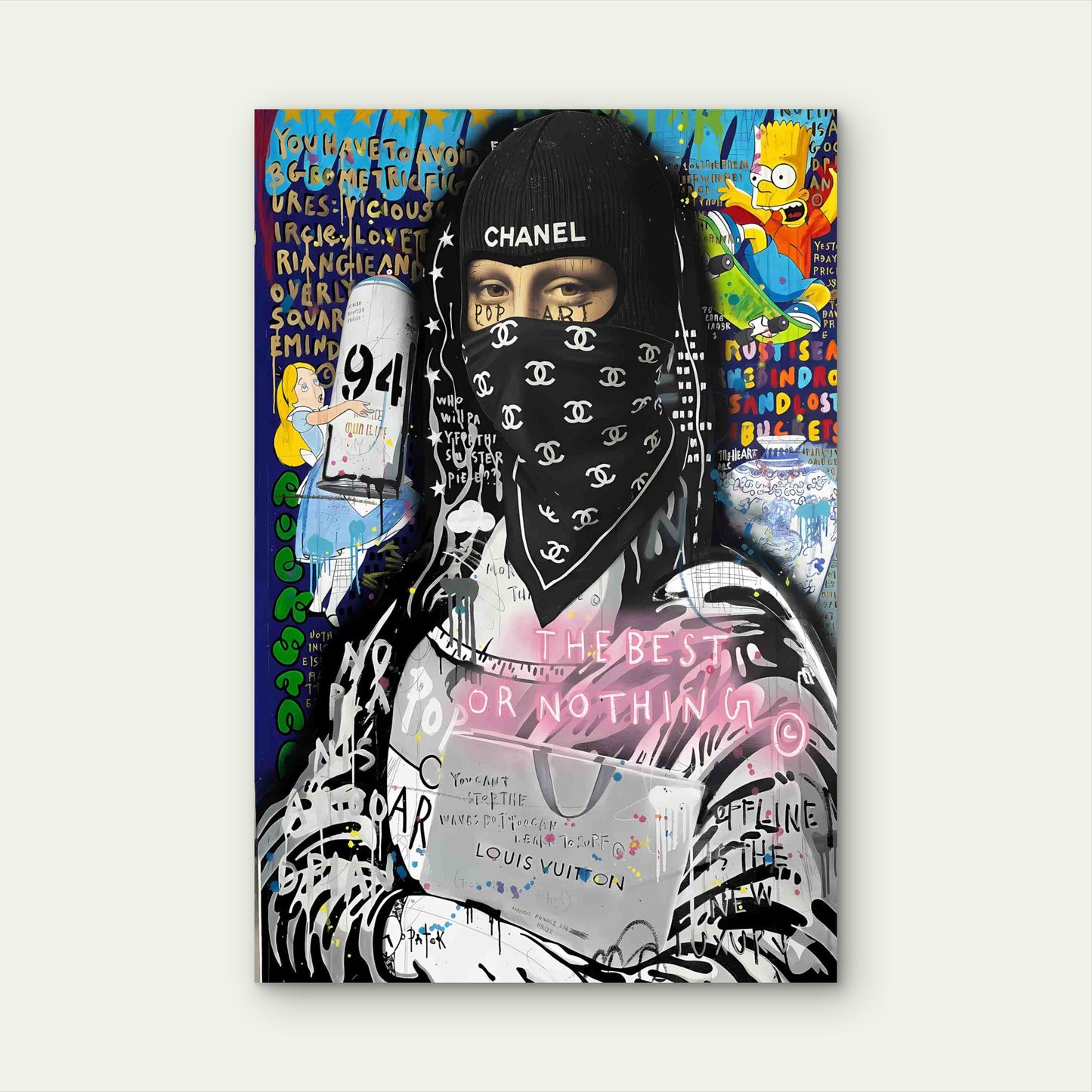 Graffiti Fashion Portrait Art 60x90cm Metal Print Ready to Hang - Bella Home Decor