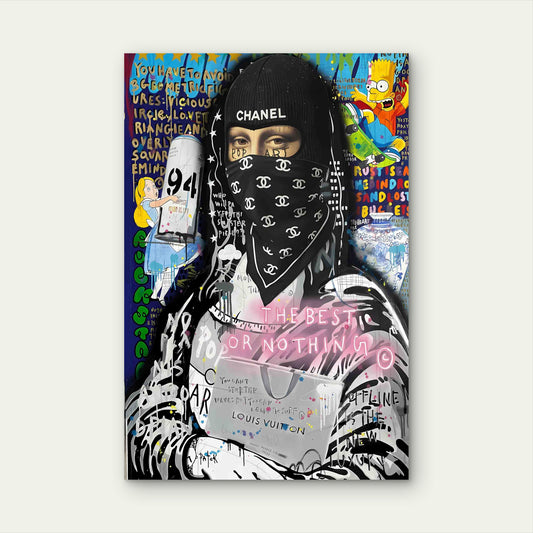 Graffiti Fashion Portrait Art 60x90cm Metal Print Ready to Hang - Bella Home Decor