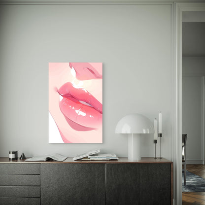A Woman Lips with Sparkling Lights 60x90cm Metal Print Ready to Hang