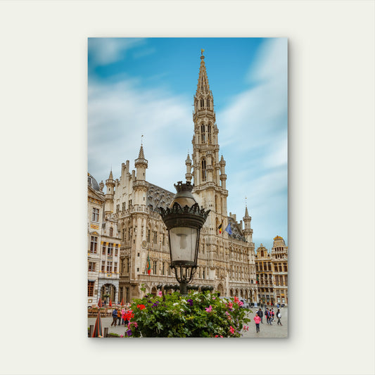 Brussels Grand Place Town Hall Belgium 40x60cm Metal Print Ready to Hang