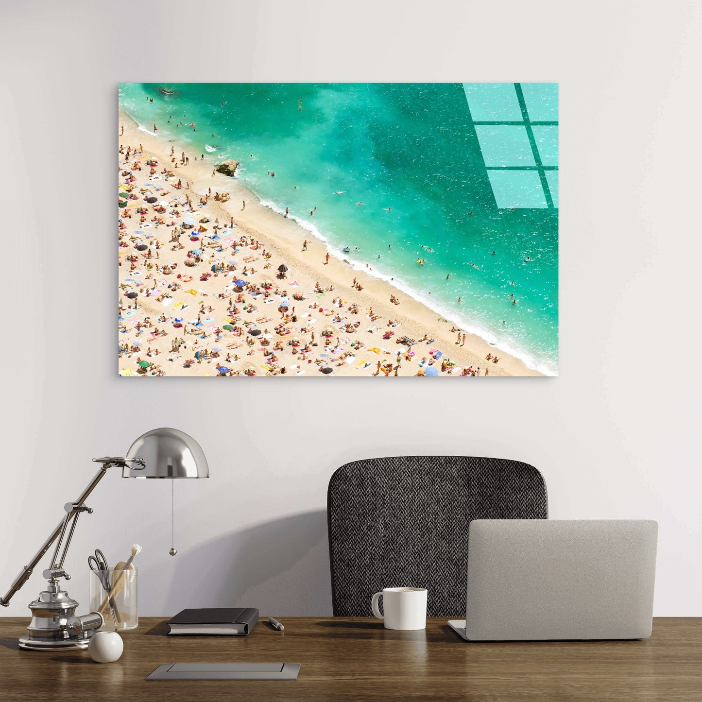 Seaside People Beach Tempered Glass Printing Wall Art Australian Made Quality