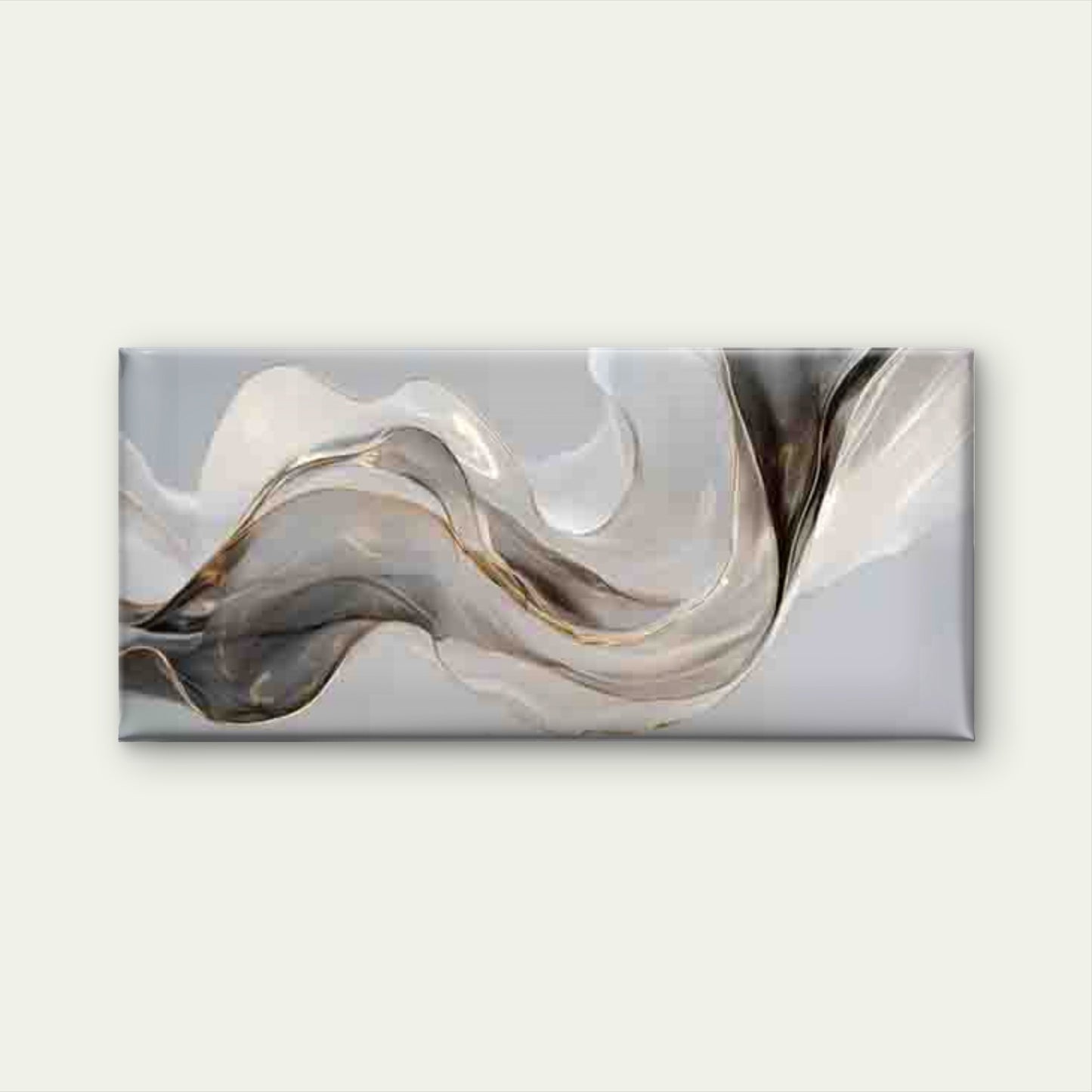Abstract Metallic Wave Wall Art Canvas Office Home Room Framed 120x60cm
