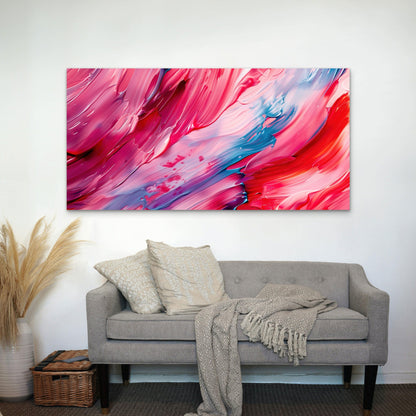 Vibrant Abstract Color Strokes Wall Art Canvas Office Home Room Framed 120x60cm