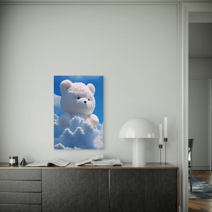 Whimsical Bear in Clouds 60x90cm Metal Print Ready to Hang