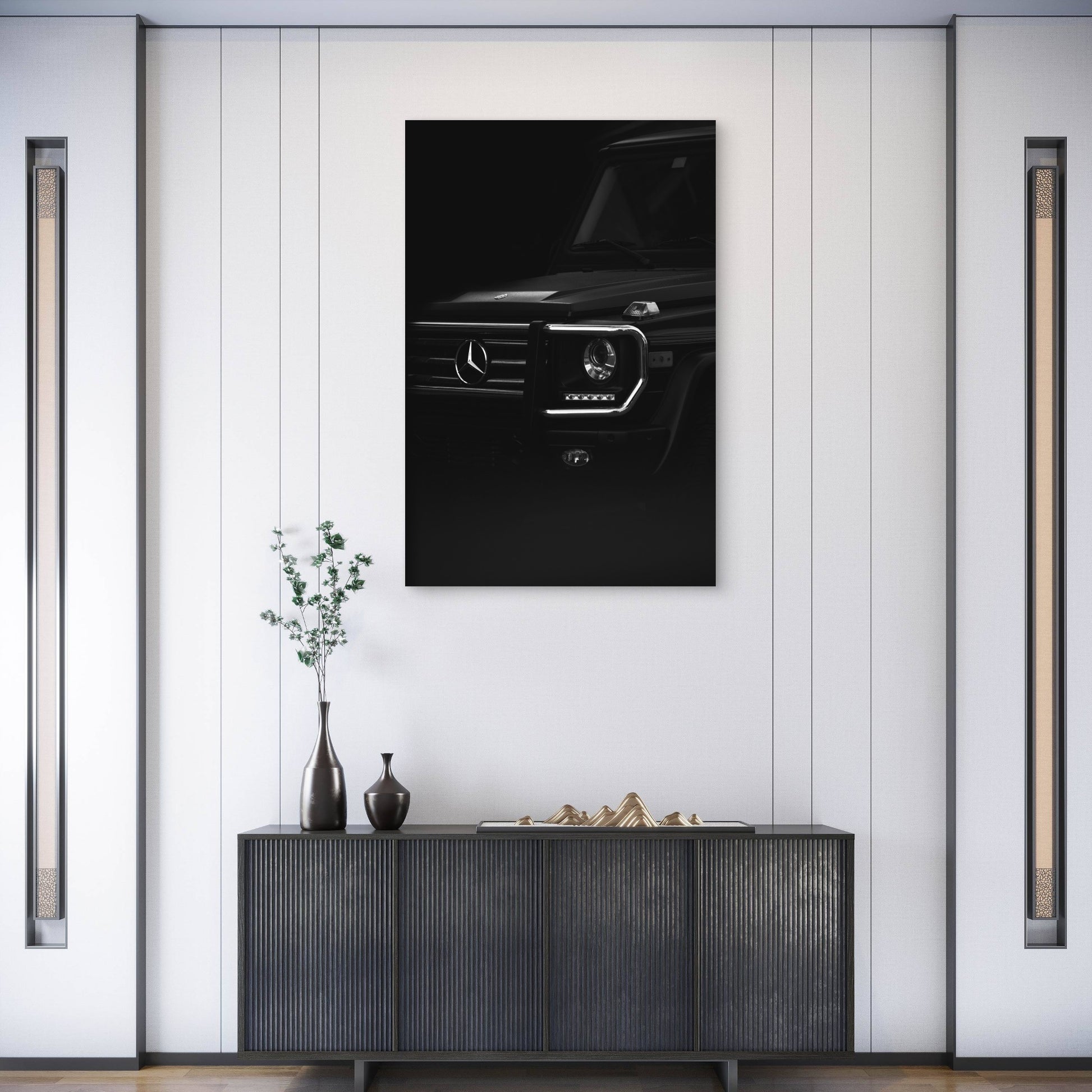 Mercedes G Wagon Front Grille Black Luxury 40x60cm Metal Print Ready to Hang
