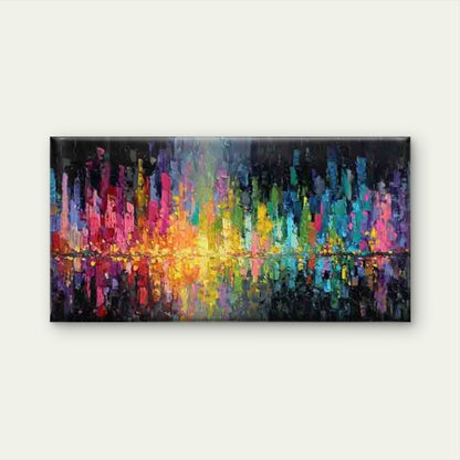 Abstract Cityscape Reflections Wall Art Canvas Office Home Room Framed 120x60cm - Bella Home Decor