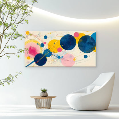 Colorful Dots & Dynamic Lines Wall Art Canvas Office Home Room Framed 120x60cm