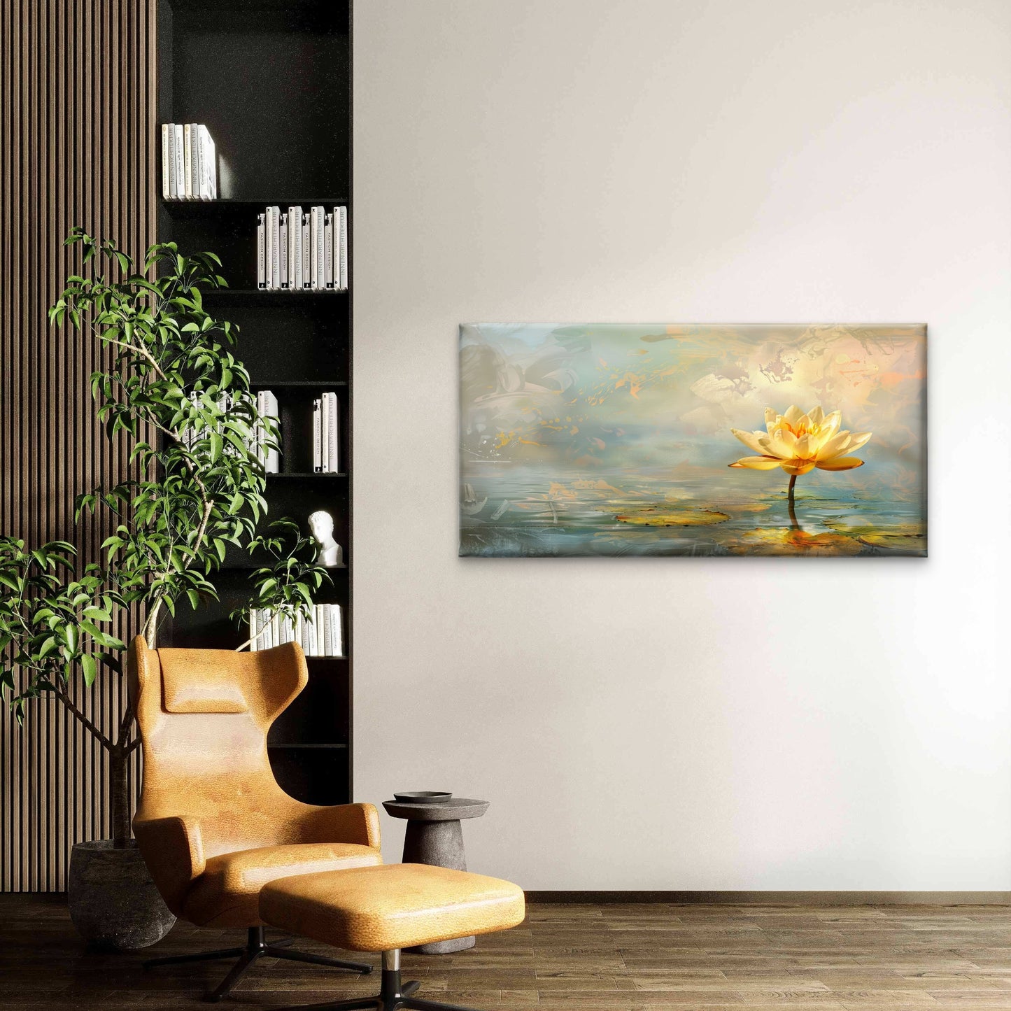 Abstract Art Style Flowers Leaves Decoration Wall Art Canvas Office Home Room Framed 120x60cm