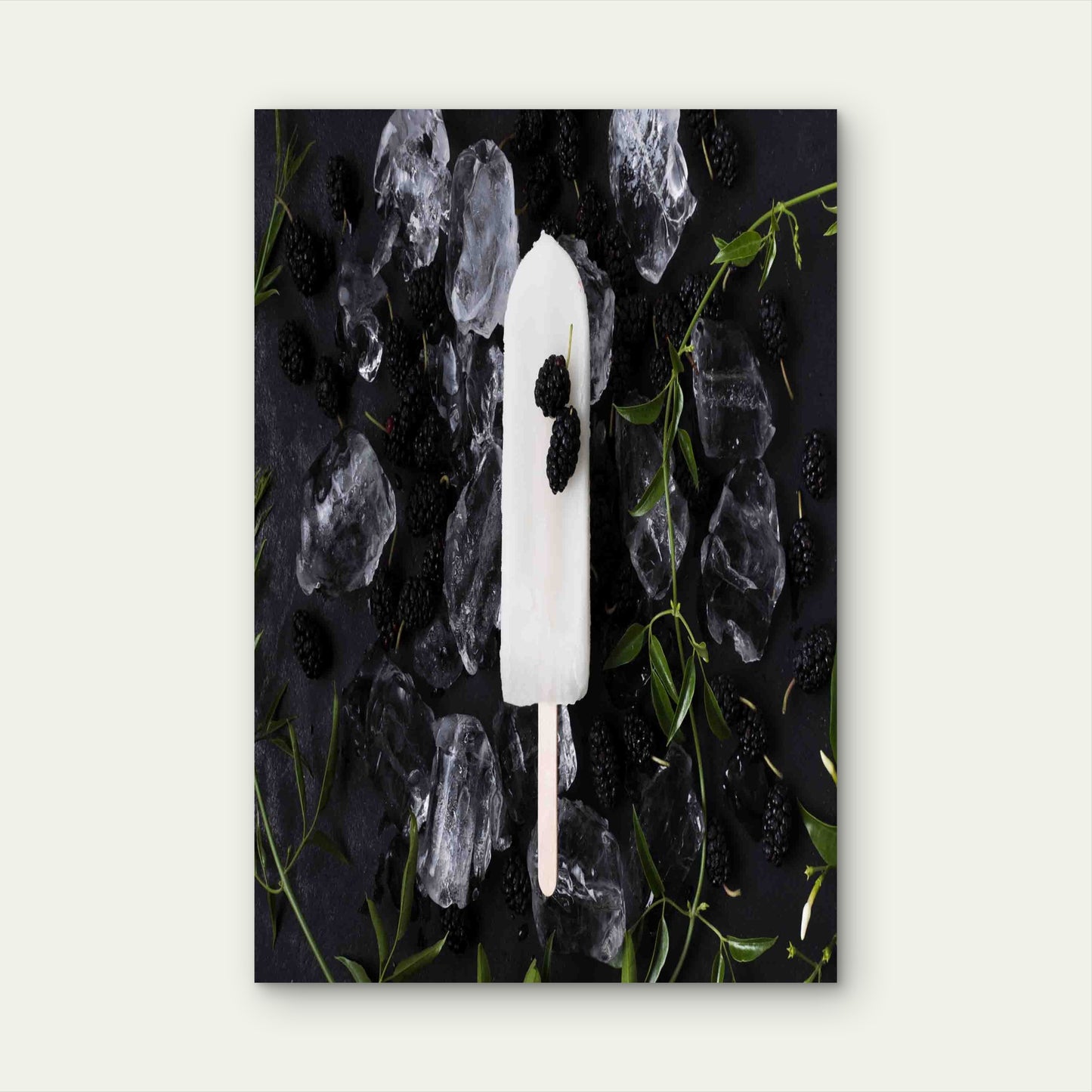 Refreshing Greek Yogurt Blackberry Popsicles Metal Print Ready to Hang