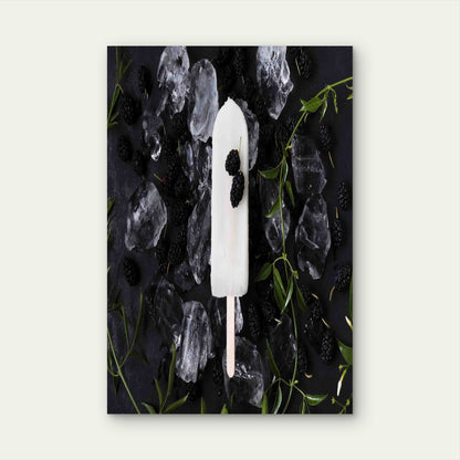 Refreshing Greek Yogurt Blackberry Popsicles Metal Print Ready to Hang