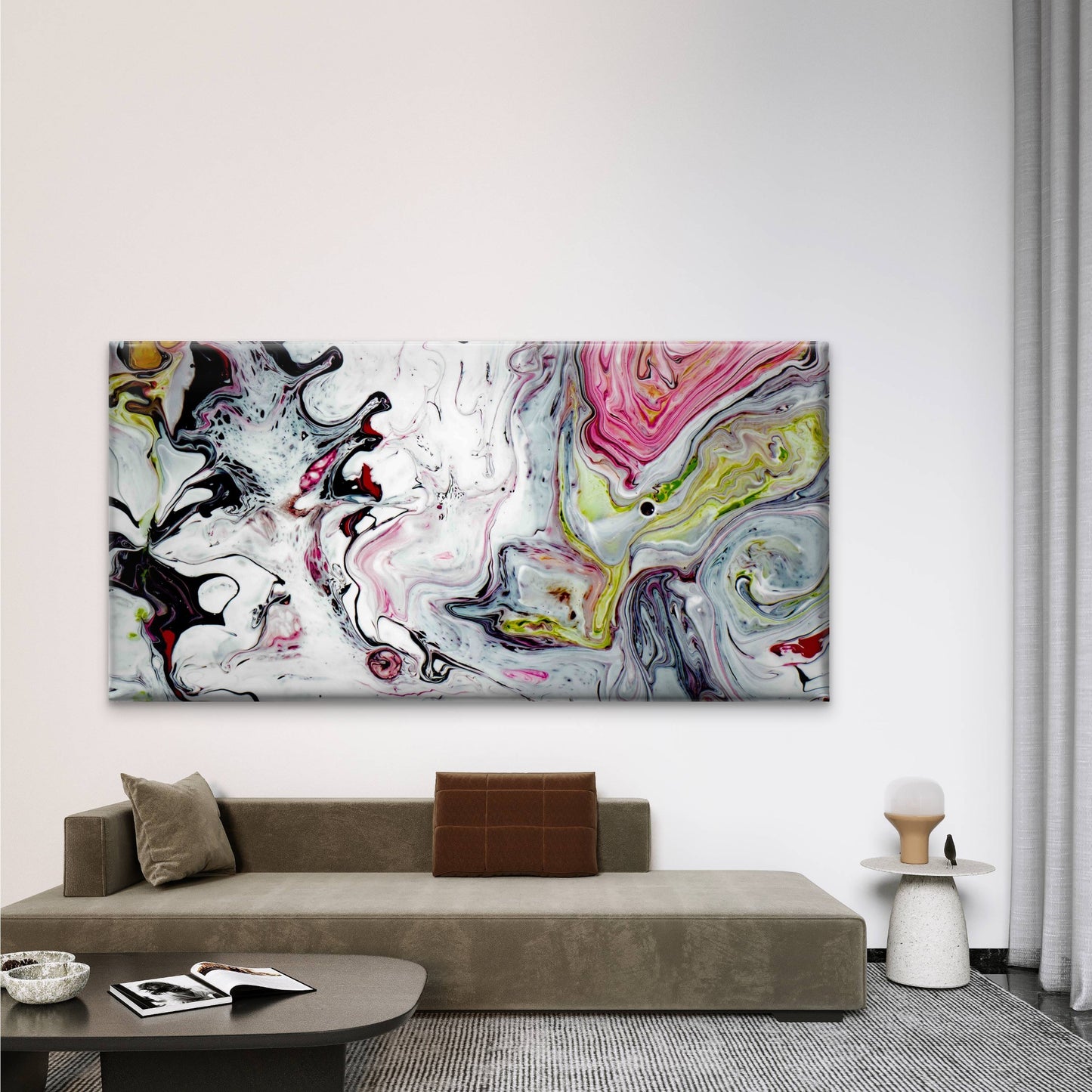 Playful Rainbow Splash Wall Art Canvas Office Home Room Framed 120x60cm