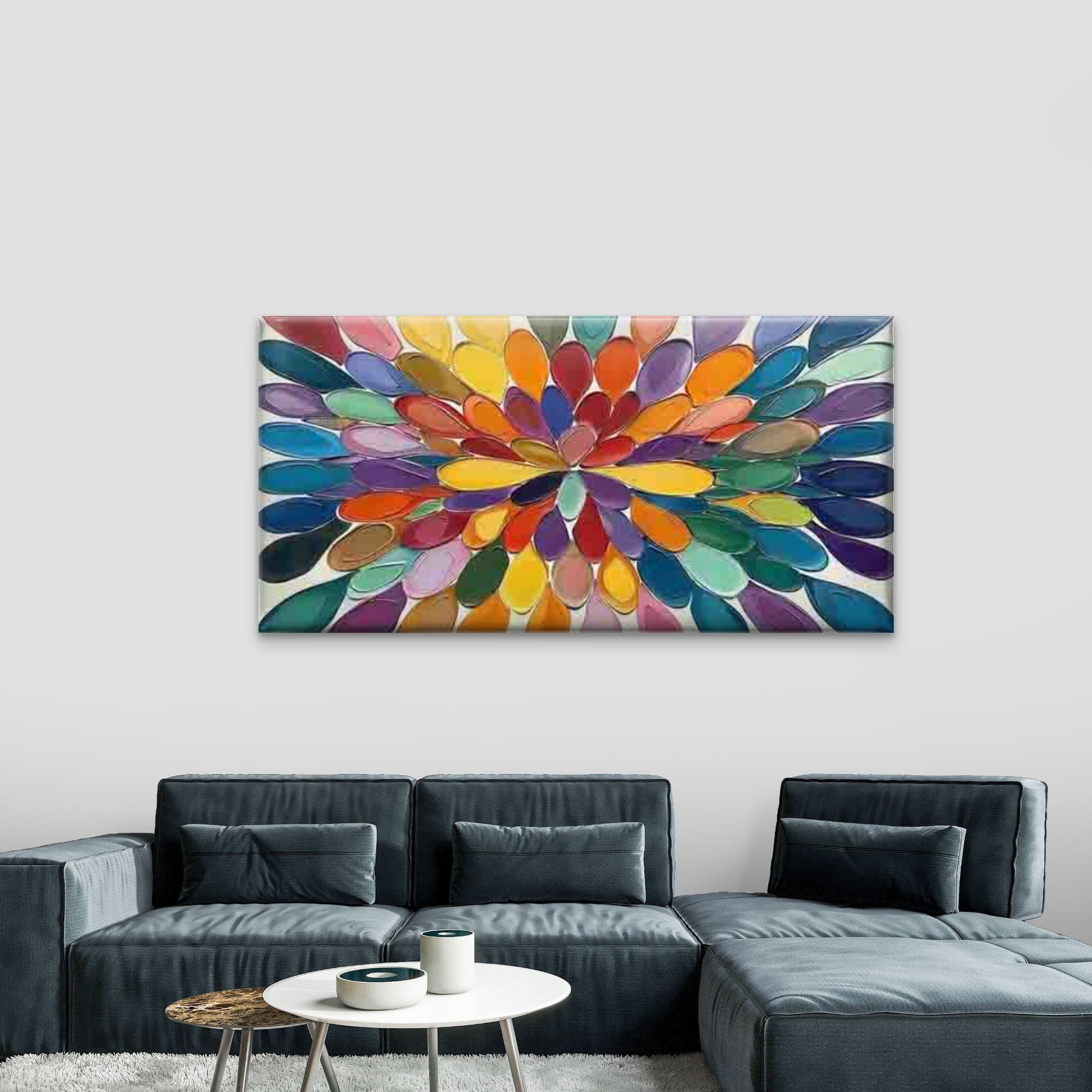 Featuring Abstract Color Splash Wall Art Canvas Office Home Room Framed 120x60cm - Bella Home Decor
