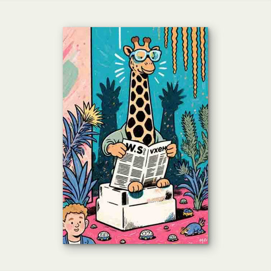 Giraffe - Themed 60x90cm Metal Print Ready to Hang