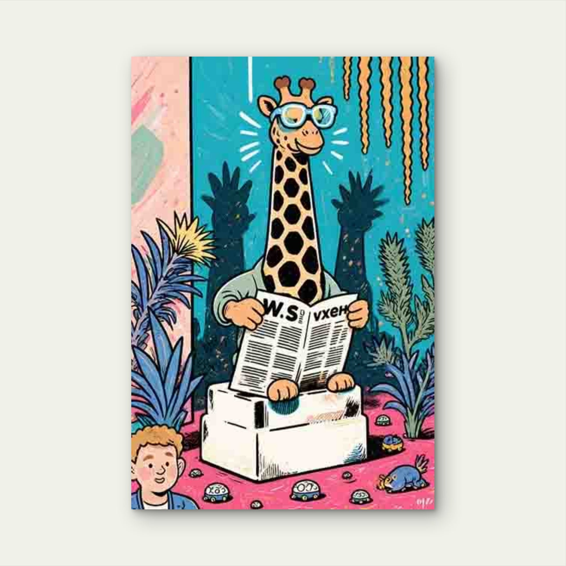 Giraffe - Themed Metal Print Ready to Hang - Bella Home Decor