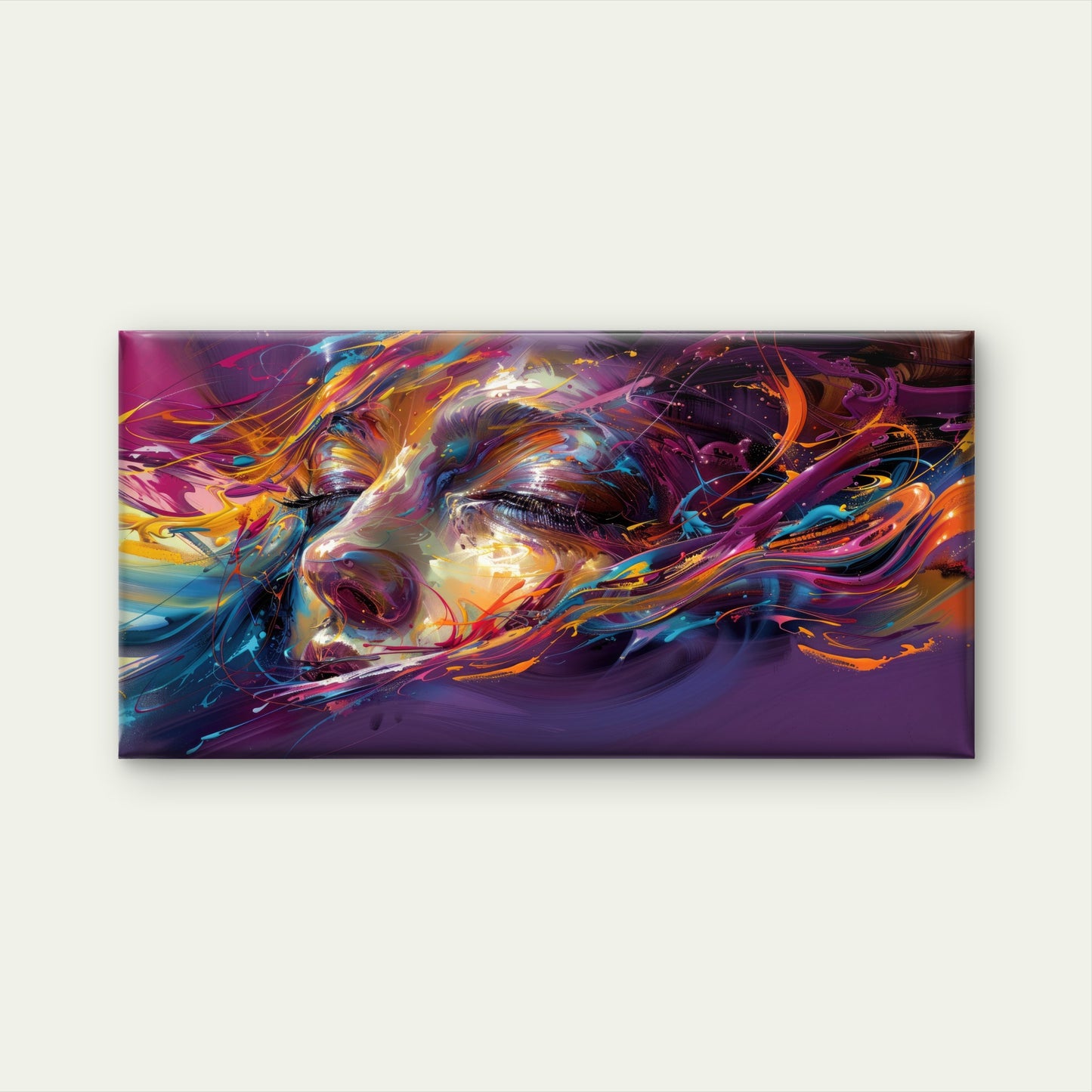 Vibrant Dreams Swirl Around Her Wall Art Canvas Office Home Room Framed 120x60cm