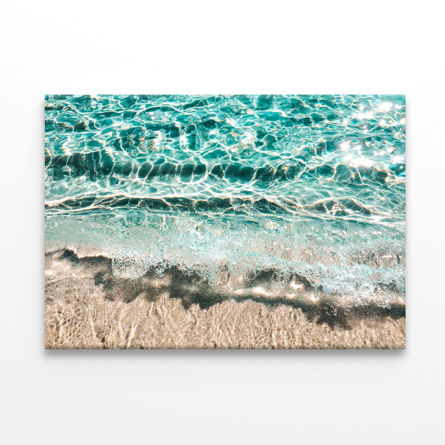 Turquoise Wave on Sandy Shore  Wall Art Decor 100% Australian Made