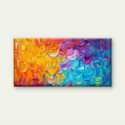 Vibrant Abstract Brushstroke Wall Art Canvas Office Home Room Framed 120x60cm