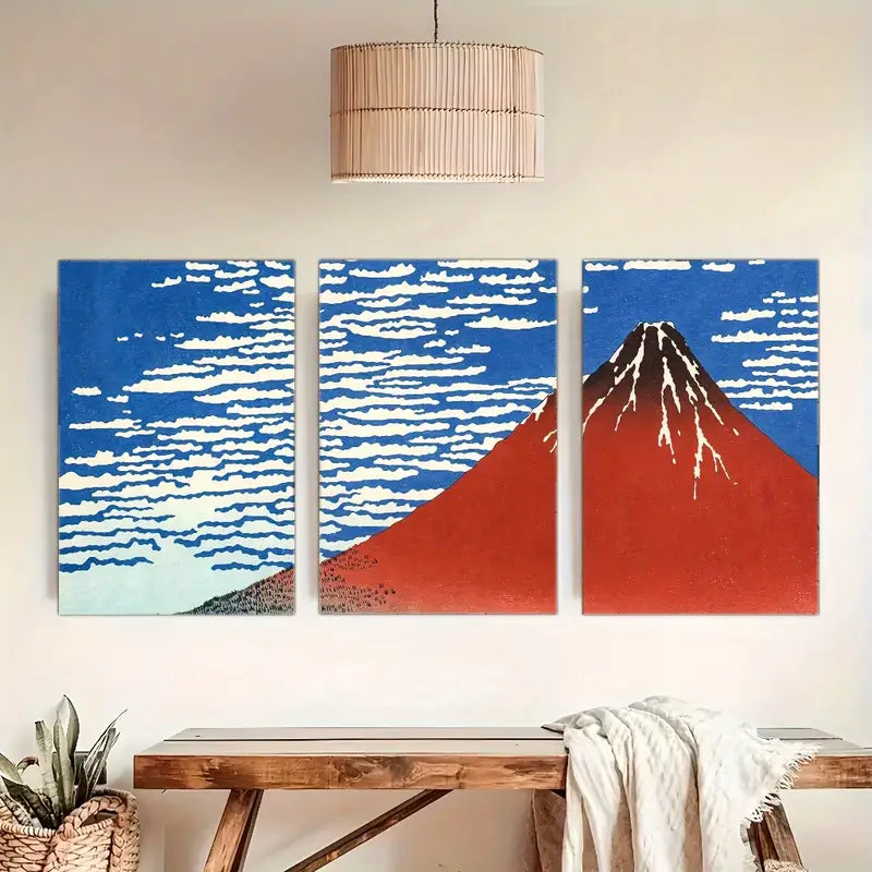 3pcs Mount Fuji poster Metal Print Ready to Hang Art