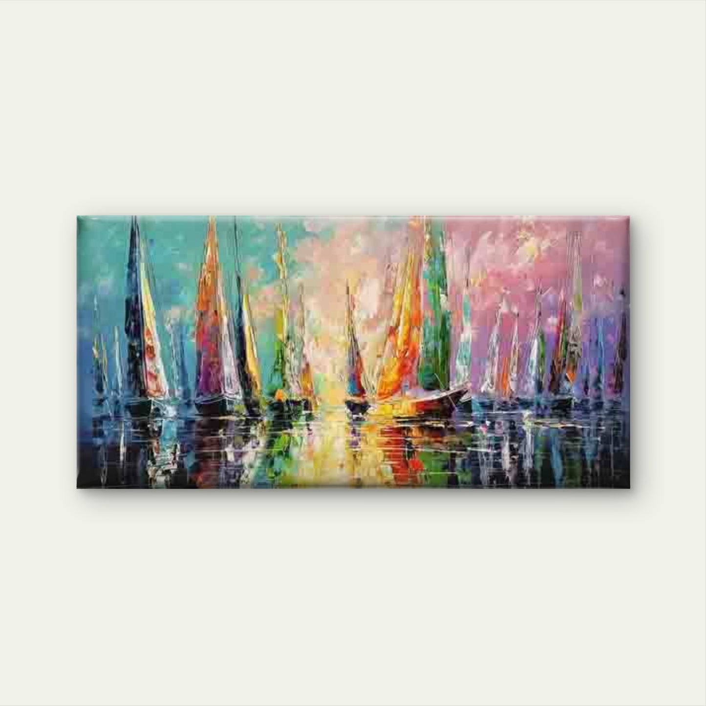 Sailboat Sunset Seascape Wall Art Canvas Office Home Room Framed 120x60cm