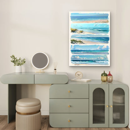 Depicting Beach Scenery, Ocean Views, Summer Themes 60x90cm Metal Print Ready to Hang