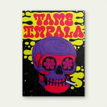 Tame Impala Psychedelic Skull Metal Print Ready to Hang - Bella Home Decor